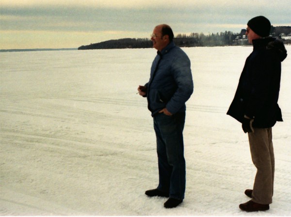 North Beach on Lake Charlevoix, frozen or thawed, with my dad's buddy Rick Olshove