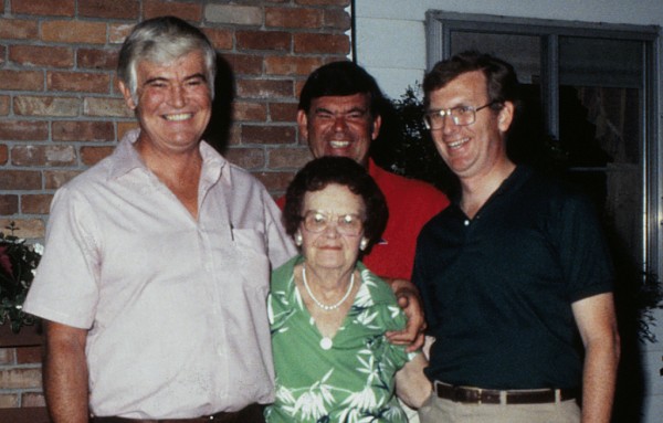 Laura with her three sons, Bob, Jerry and Jim.